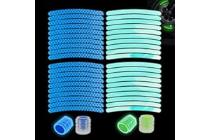 RYHHH 40 Pièces Autocollants Réfléchissants Vélo, Autocollants Réflecteurs, 4 Pièces Bouchons De Valve Universels Fluorescents pour La Visibilité De Nuit, pour Casque/Vélo/Voiture/Poussette/Moto