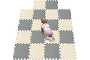 YIMINYUER Baby Playmats Floor Gyms puzzles jigsaw puzzle play mats floor exercise mats frame,fitness yoga mats play mat crawling mat flooring Beige Gray R10R12G301018
