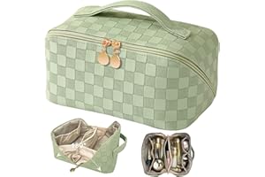 TOPALL Neceser Maquillaje Grande de PU Cuero, Bolsa de Aseo XXL para Viaje, Organizador de Makeup y Accesorios para Mujer