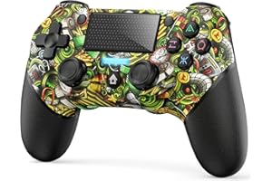 Fanlacy Wireless Controller für PS4 Kabelloses Gamepad Kompatibel mit PS4/Pro/Slim/PC mit Doppel Vibrations/6-Achsen Gyro Sensor/Touchpanel/Audiofunktion/Mini-LED-Anzeige