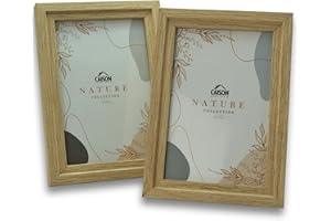 ROPO22 Marcos de Fotos de Madera y Cristal Para Fotos de 10x15 cm Con Pie y Enganche de Pared. Marco de Fotos Para Decoración en Muebles o Colgar de la Pared. Paquete de 2 portafotos (10x15, Natural)