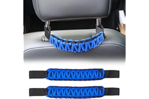 BESTAOO Headrest Grab Handles, Universal Paracord Rear Seat Grab Handles & Safety Grip Handles for Jeep Wrangler Accessories, Ford Bronco 2021+, Trucks, SUV, Cars (Blue)