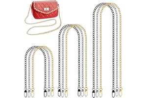 XSHAO® 9 Pcs Chaine Sac a Main, Chaîne de Rechange en Métal 80/60/ 40 cm Chaîne Sac à Main avec Boucles Pivotants pour Sac à Bandoulière Sac à Main (Or/Argent/Noir Pistolet)