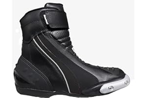 WinNet Stivali stivaletti Bassi da Moto Falco in Vera Pelle con Protezioni e Sliders