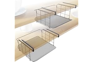 KD Essentials 2x Sotto-Scaffale e Cestello Portaoggetti, rete a maglia – Organizzatore universale e pratico cestello appendibile per la cucina e l'armadio dispensa (nero, facile da pulire)