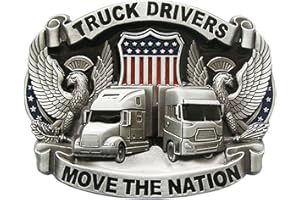 Schnalle123 Gürtelschnalle Trucker LKW Fahrer Amerika 3D Optik für Wechselgürtel Gürtel Schnalle Buckle Modell 76