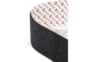 VELCRO BRAND Velcro® Bande auto-agrippante Noir Largeur 10 cm de large sur 1 m de long, Verre, noir, 2M (2m Hook+2m Loop)