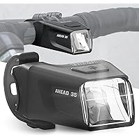Büchel Ahead Frontlicht I 35/15 Lux Design genau mittig am Lenker StVZO zugelassen und Regenfest LED Fahrradbeleuchtung Fahrr