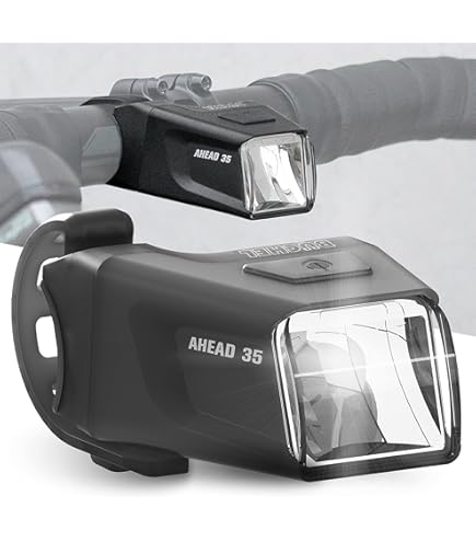 Fanale Anteriore Per Bici Büchel Ahead 35/15 Lux – Luce LED Omologata StVZO, Impermeabile, Montaggio Centrale Al Manubrio, Design Faro, Ricaricabile USB-C