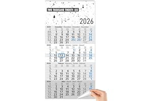 TOBJA Kalendarz ścienny na 4 miesiące 2026 – przegląd 4 miesięcy z suwakiem – 30 x 59 cm – certyfikat FSC, duży kalendarz miesięczny na rok 2026, do biura, designerski kalendarz ścienny dla