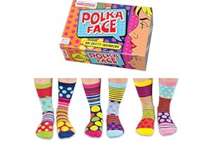 United Oddsocks - Coffret 6 Oddsocks Femme 37-42 (Pois Face) Multicoloured