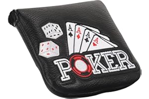 Craftsman Golf Poker Heel Shaft Mallet Putter Headcover Four of A Kind Aces for Taylormade Spider GT Odyssey Golf 2021 2022 Ten Putter Magnetic Closure