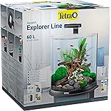 Tetra Explorer Line Aquarium Komplett-Set - Design Aquarium mit gebogener Frontscheibe, LED-Beleuchtung, Technik, Futter und 