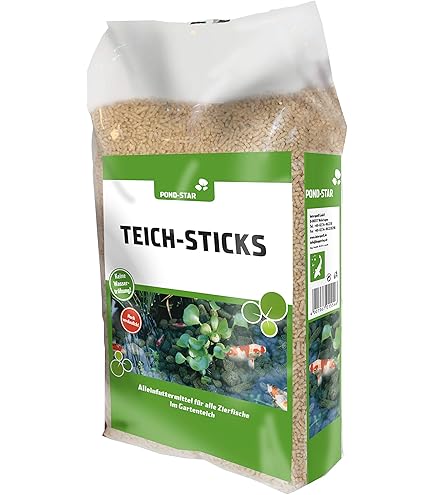 Mangime Per Pesci Rossi E Koi - Pond Sticks 3 Colori, 4 KG + Omaggio 7 Litri, Per Stagno E Acquario