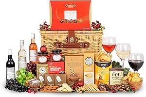 PRESTIGE HAMPERS Seasonal Gift Basket – Luxury Christmas Hamper with Wine & Sweets – Family Treat for Holiday Celebrations, Corporate Gifting, or Staff Appreciation