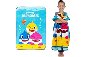 Franco Kids Bedding Super Soft Micro Raschel Throw, 46 in x 60 in, Baby Shark