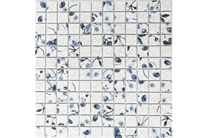 MOSAIK-NETZWERK Mosaik Quadrat Strawberry Keramik Mosaik | 10 Mosaikmatten