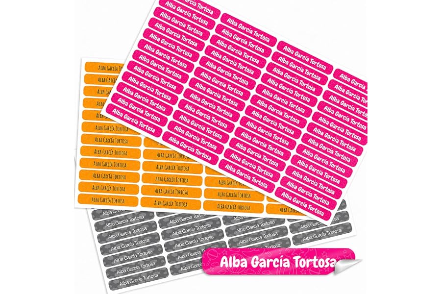 CUAC REVOLUTION Etiquetas Personalizadas para marcar objetos SIN laminado protector. Etiquetas adhesivas para el cole. E