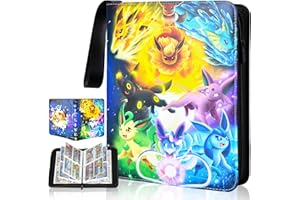 ZIERIPY Card Binder, Trading Card Binder 4-Pockets，Holds 400 Cards-50 Pages, Portable Card Collection Folder, Binder Album，Pu Leather Trading Card Folder for Kids/Adult Birthday Gifts (Colourful)
