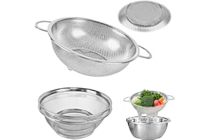 ABOVE ZERO 3 Pezzi Colino da Cucina, Scolapasta da Cucina Plastica, Cesto di Scarico a Doppio Strato, Scolapasta per Tagliatelle, Frutta, Riso, Verdura, Sano e Lucido, Lavabile in Lavastoviglie