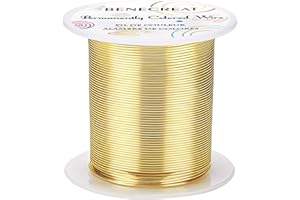 BENECREAT 30m 0.8mm Alambre de Cobre para Joyería, Dorado Claro, Alambre de Cobre Resistente Al Deslustre, para Manualidades, Fabricación de Joyas