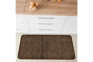 Comart - Alfombra para Cocina Nancy - Antideslizante - Lavable a máquina - Moderna Alfombra de Chenilla - Camino de Pasillo y Cocina - Suave y Resistente - Made in Italy - Marrón Oscuro - 50 x 75 cm