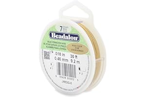 Beadalon Bobine de Fil à 7 brins Doré 9,2 m Diamètre 0,46 mm