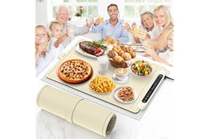 ZCJSHX Silikon Warmhalteplatte Elektrisch für Speisen: 60×40 Cm Tragbare Regelbar Wärmeplatte Essen Kueche Food Warming Mat Elektrische Wärmematte Food Heater Food Warmer Warming Trays for Buffet Party Küche
