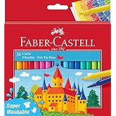 FABER-CASTELL - Castle Marker Set, 36 Colours | Washable Markers with Vivid Colors for Kids and School