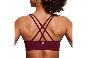 CRZ YOGA Mujer Sujetadores Deportivos Yoga Cruzados Almohadillas Extraíbles Soporte Impacto Crop Top