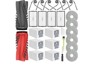 DrRobor Accessori di Ricambio per Roborock Saros 10R Aspirapolvere, 2 Spazzole Principali, 6 Spazzole Laterali, 6 Panni Mop, 6 Sacchetti, 4 Filtri HEPA