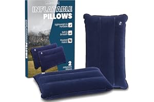 JJ PRIME JJOnlineStore Lot de 2 oreillers gonflables pour camping, randonnée, voyage