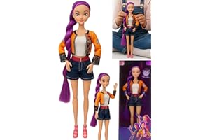FUFUFA Cute Purple Hair Doll, Unique Design Funny Collectible Toy Model Set For Doll Fans, Christmas And Birthday Gift
