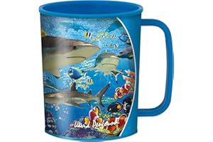 3D LiveLife Bicchiere - Squalo del Reef di Deluxebase. Bicchiere in plastica Oceano 3D Lenticolare. Bicchieri in plastica da 300ml per bambini con grafica originale del noto artista David Penfound