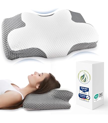 Orthopädisches Nackenkissen 40x60 Cm – Memory Foam, Kühlender Bezug, Für Alle Schlafpositionen