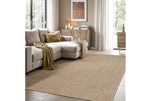 the carpet Kansas – Tapis intérieur Confortable et élégant pour Salon, Chambre ou Couloir, Doux et Chaleureux, Facile à Nettoyer, Style Jute Naturel, également adapté pour l’extérieur, 160 x 230 cm