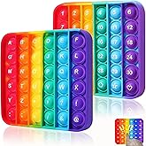 Steemjoey Pop Fidget Toys, Push Bubble Poppers Silicone de Première Qualité Couleur Arc en Ciel Jouet, Educatifs Maths Manett