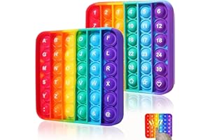 Steemjoey Pop It Fidget Toys, Popit Push Bubble Poppers Silikonowa zabawka w kolorze tęczy, edukacyjna zabawka edukacyjna dla dzieci i dorosłych