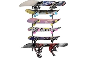 DEYOFA Skateboard vägghållare, skateboardhållare, snowboard, vägghållare, snowboardhållare, vägg, skidväggfäste – 6-våningshå