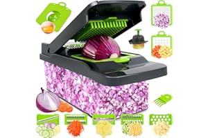 VZOXL 15 in 1 Vegetable Chopper, Newest Design Onion Chopper,Multifunctional Chopper Vegetable Cutter, Salad Chopper Professional Food Chopper for Effortlessly Chopping, Slicing and Dicing Veggies