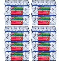 Kuber Industries Dot Printed Non-Woven Saree Cover, Cloth Organizer, Wardrobe Organiser With Tranasparent Window- Pack…