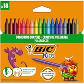 BIC Plastidecor Elleri Kirletmeyen Pastel Boya, 18'li Kutu, Elleri Boyamaz, 30 Aydan B&uuml;y&uuml;k &Ccedil;ocuklar İ&ccedil;in İdeal
