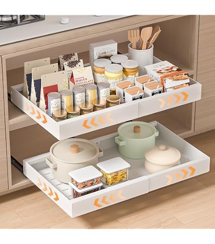 Tiroir Coulissant Extensible 30-47 Cm - Installation Sans Perçage - Pour Cuisine, Dressing, Salle De Bain - Noir - 6