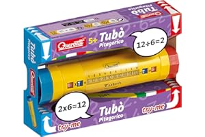 Quercetti Tubò Pitagórico 5+, Juego Tablas de Multiplicar para Niños, Juegos Educativos para Aprender, Juguetes Niños 5 Años, Juegos de Mesa Tablas de Multiplicar, Made in Italy