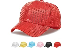 Initlove Sequin Baseball Caps for Kids Bling Sparkly Parent-Child Baseball Cap for Parties Festivals