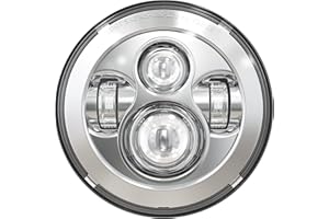 BICYACO DOT 7 Inch Motorcycle LED Headlight Headlamp Compatible with Harley Davidson Electra Glide Street Glide Fat Boy Road King Heritage Softail Switchback Chrome