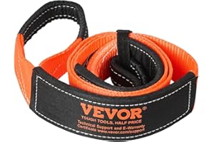 VEVOR Recovery Tow Strap 3 inches, 8 feet 36,000 lbs Break Strength, Triple Reinforced Loop Straps, Tree Saver, Winch Line Extension Strap, Off Road Towing and Recovery, Extreme Weather Resistance