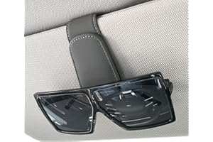 Dacitiery Sunglasses Holder for Car Sun Visor Magnetic Leather Car Visor Sunglass Holder Eyeglass Hanger Clip for Car Universal Car Visor Accessories for Men&Women