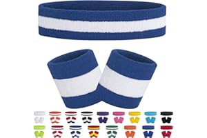 FACATH Ensemble de Bandeau de Sport Ensemble de Bracelet de Bande de Sport Bracelet en Tissu éponge Exercice athlétique Bande de Poignet de Basket-Ball Bandes Absorption de la Sueur de l'humidité