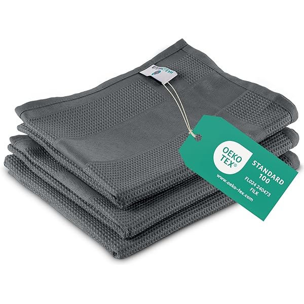 Towelogy® Monocheck Lot De 4 Torchons De Cuisine 100 % Coton